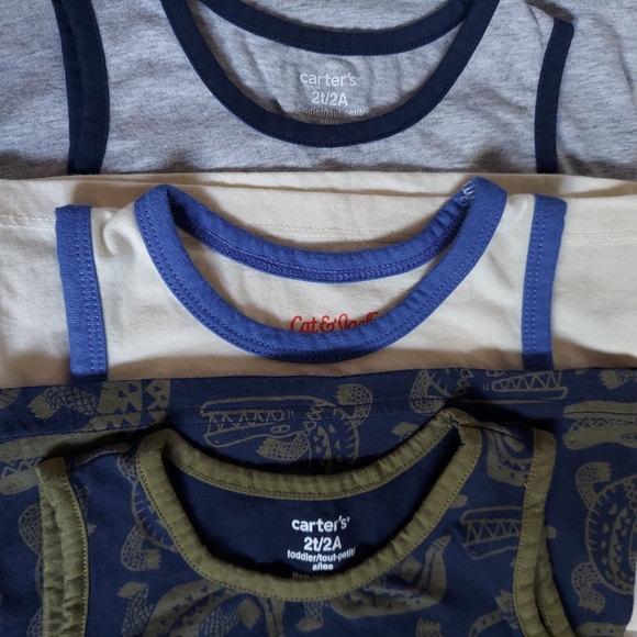 2T Boys Tank Tops Carter's Cat & Jack, Lot of 3 Toddler Boy Muscle Tanks - Picture 1 of 2